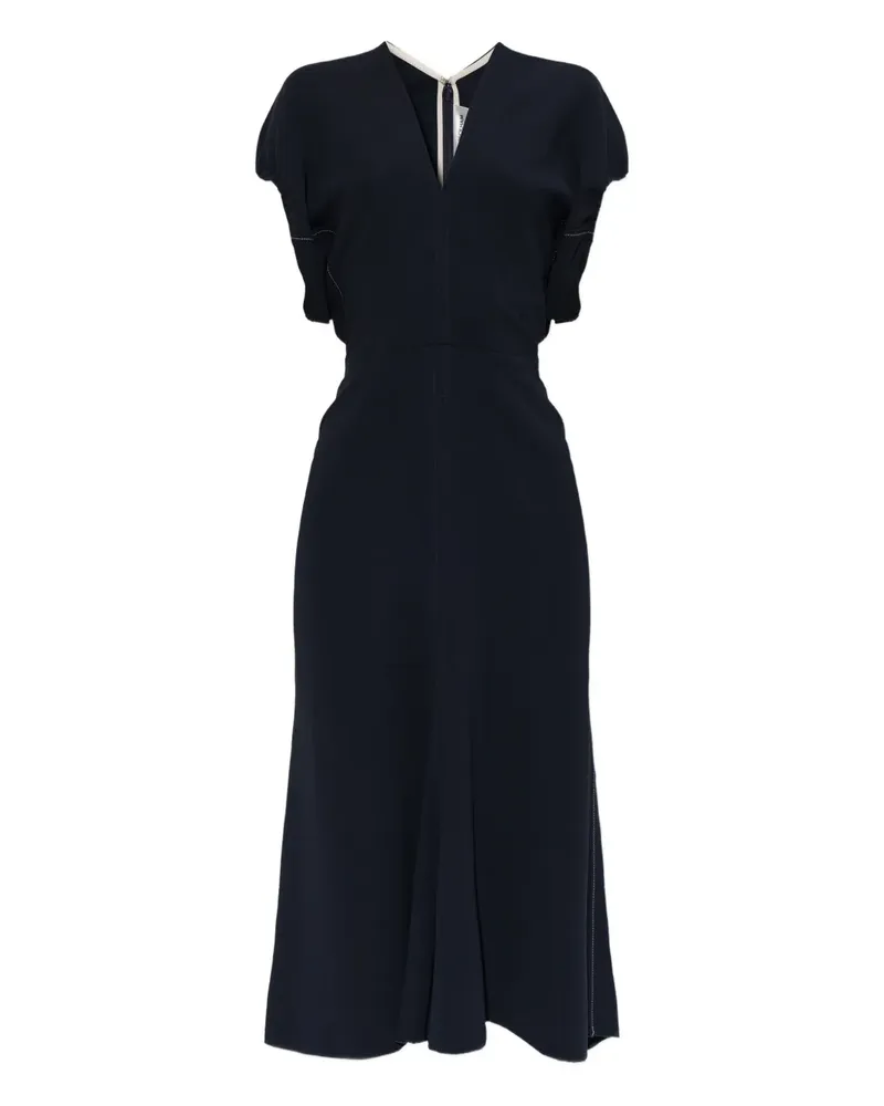 Victoria Beckham V-neck midi dress - Blau Blau