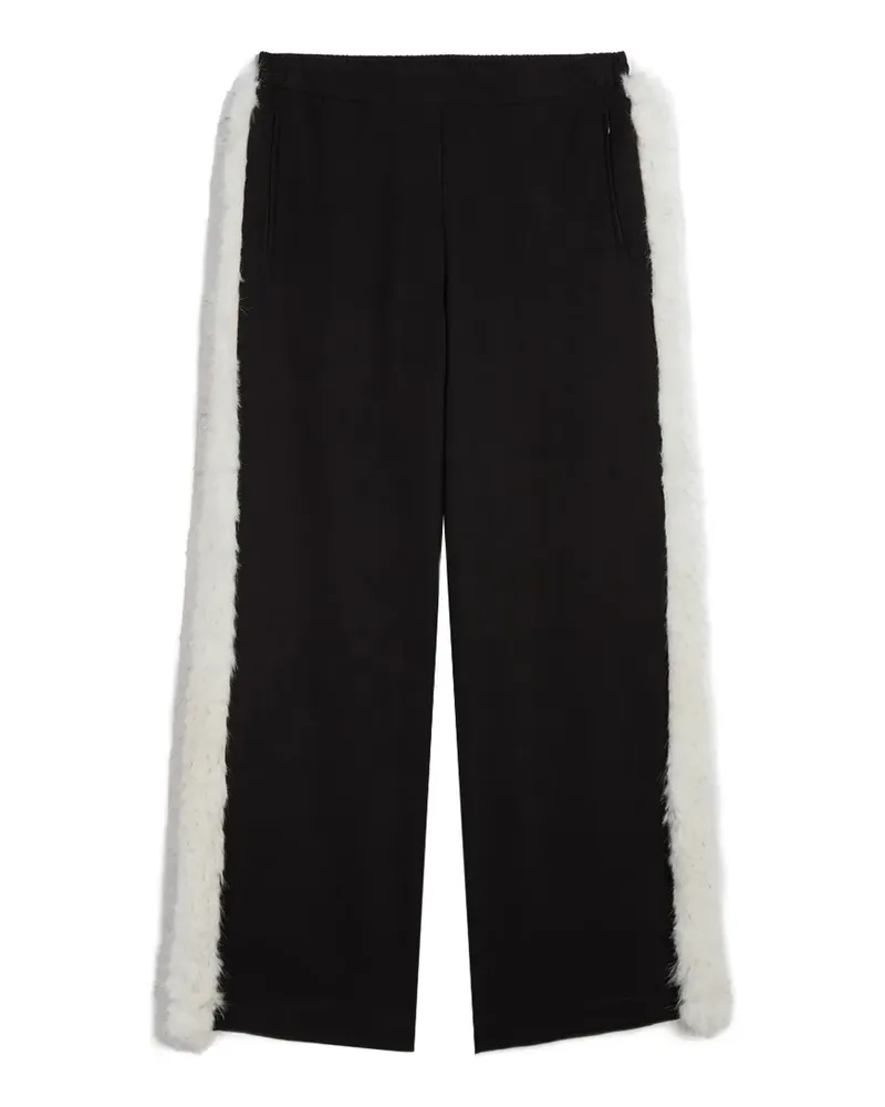 APPARIS Ivy Hose mit Besatz aus Faux Fur - Schwarz Schwarz