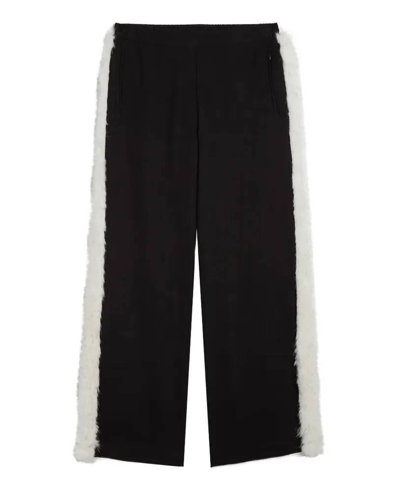 APPARIS Ivy Hose mit Besatz aus Faux Fur - Schwarz Schwarz