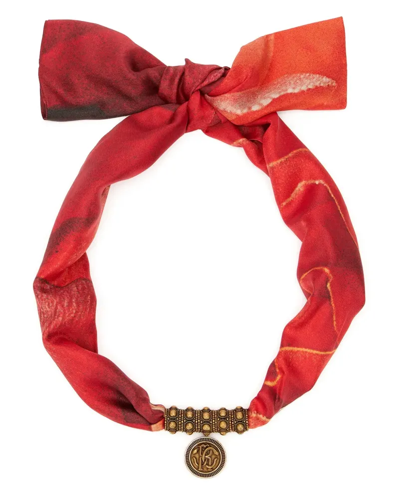 Roberto Cavalli Halskette mit Logo-Prägung - Rot Rot