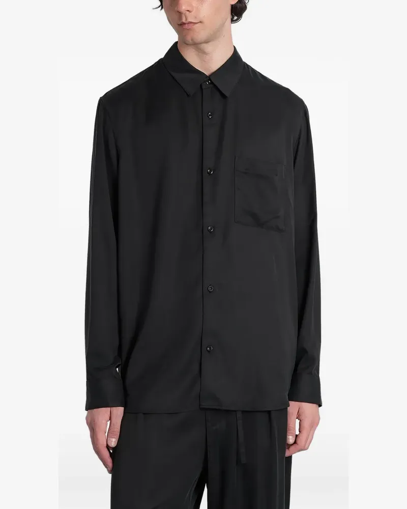 ATTACHMENT chest-pocket long-sleeve shirt - Schwarz Schwarz