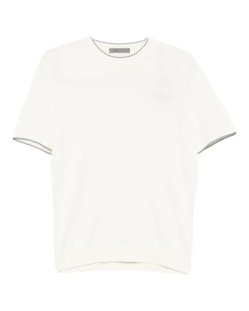 Corneliani contrast-trim T-shirt - Nude Nude