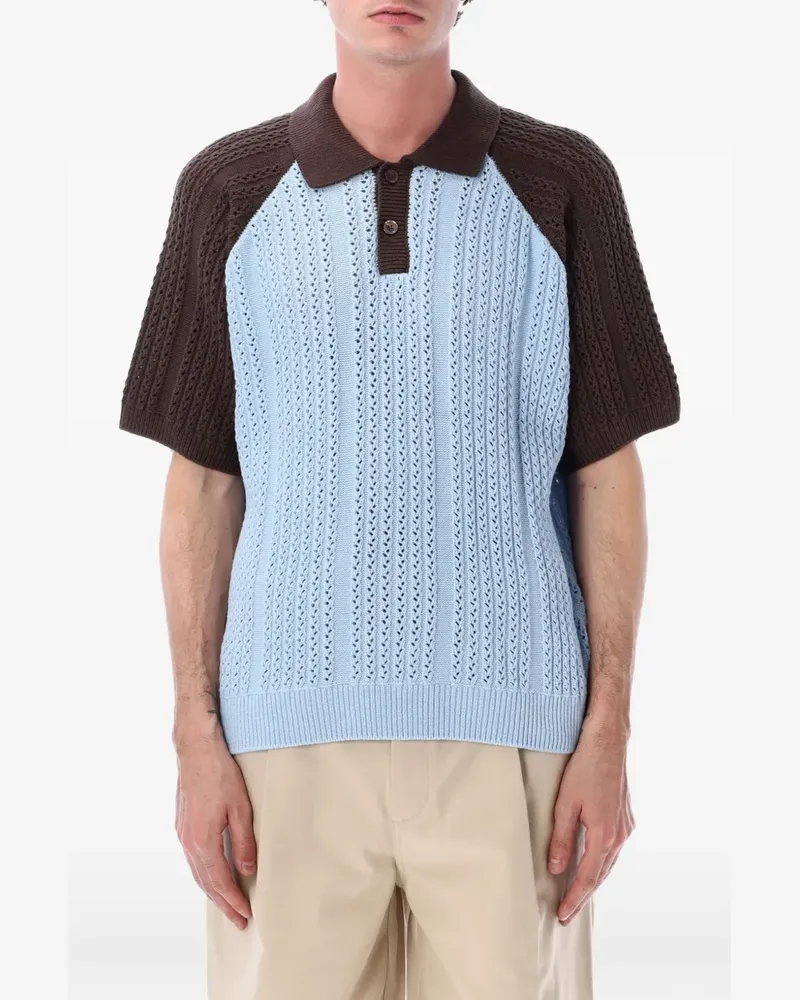 Obey Abel raglan-sleeve polo shirt - Blau Blau