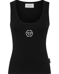 Philipp Plein Tanktop mit achteckigem Logo Schwarz