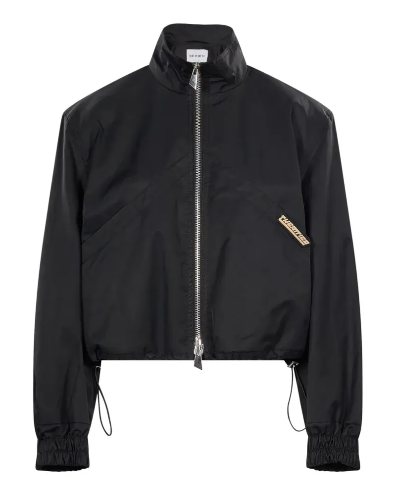 ATTICO logo-patch zip-up jacket - Schwarz Schwarz