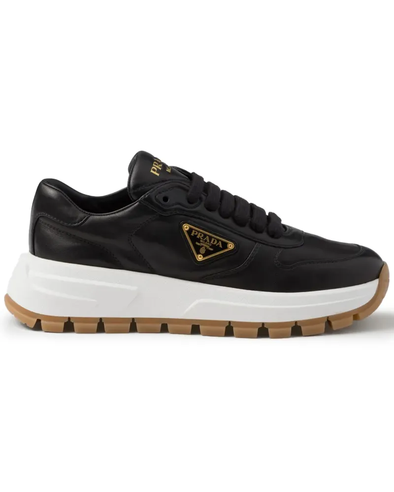 Prada Sneakers mit Triangel-Logo - Schwarz Schwarz