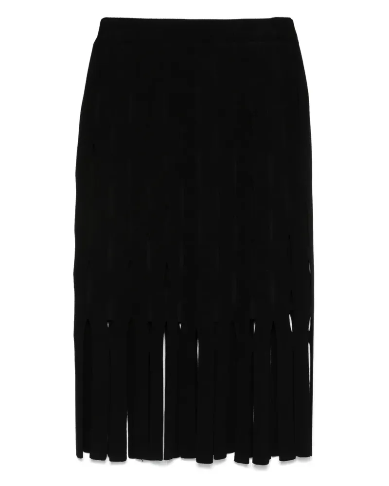 Twin-Set Midirock mit Cut-Outs - Schwarz Schwarz