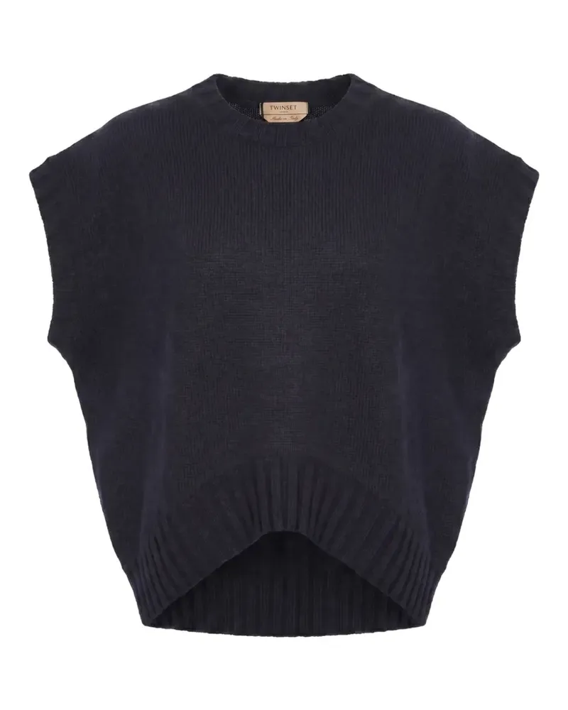 Twin-Set ribbed-knit sleeveless sweater - Blau Blau