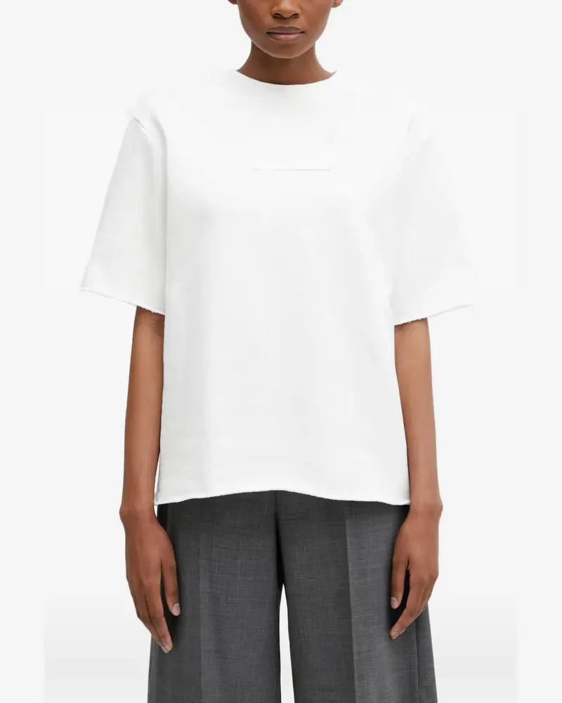 Maison Margiela logo-patch raw-edge T-shirt - Weiß Weiß