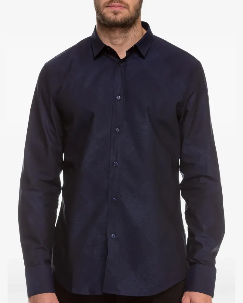 Bikkembergs geometric-pattern long-sleeve shirt - Blau Blau
