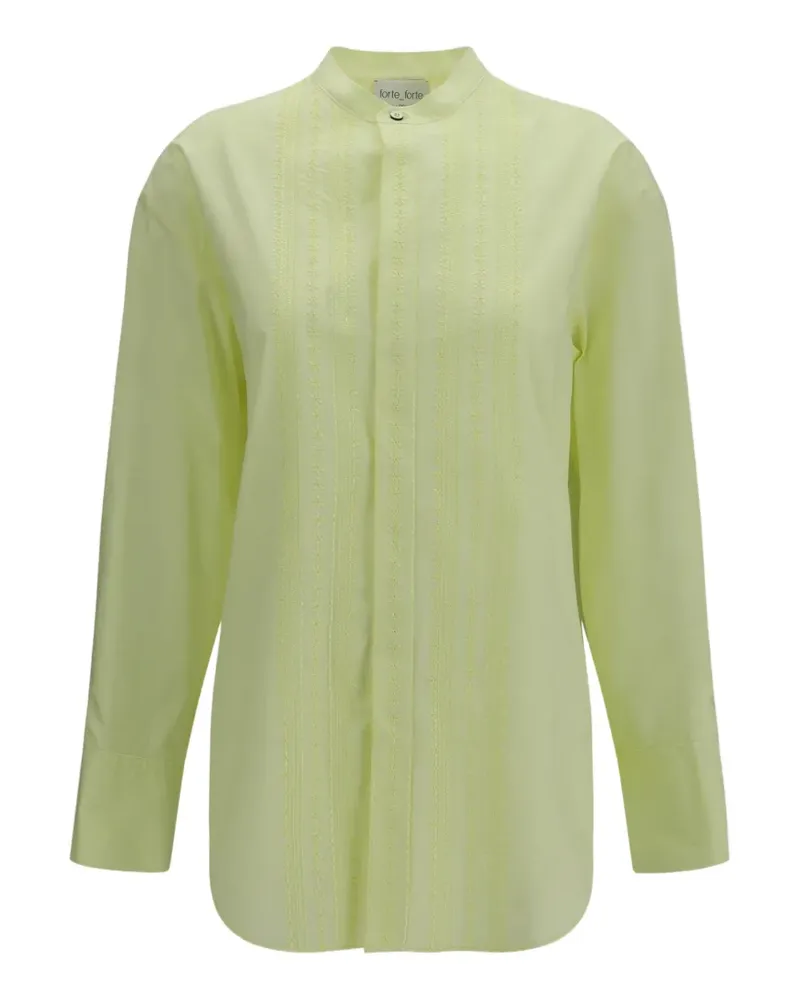 forte_forte Les Fleurs embroidered poplin shirt - Grün Grün