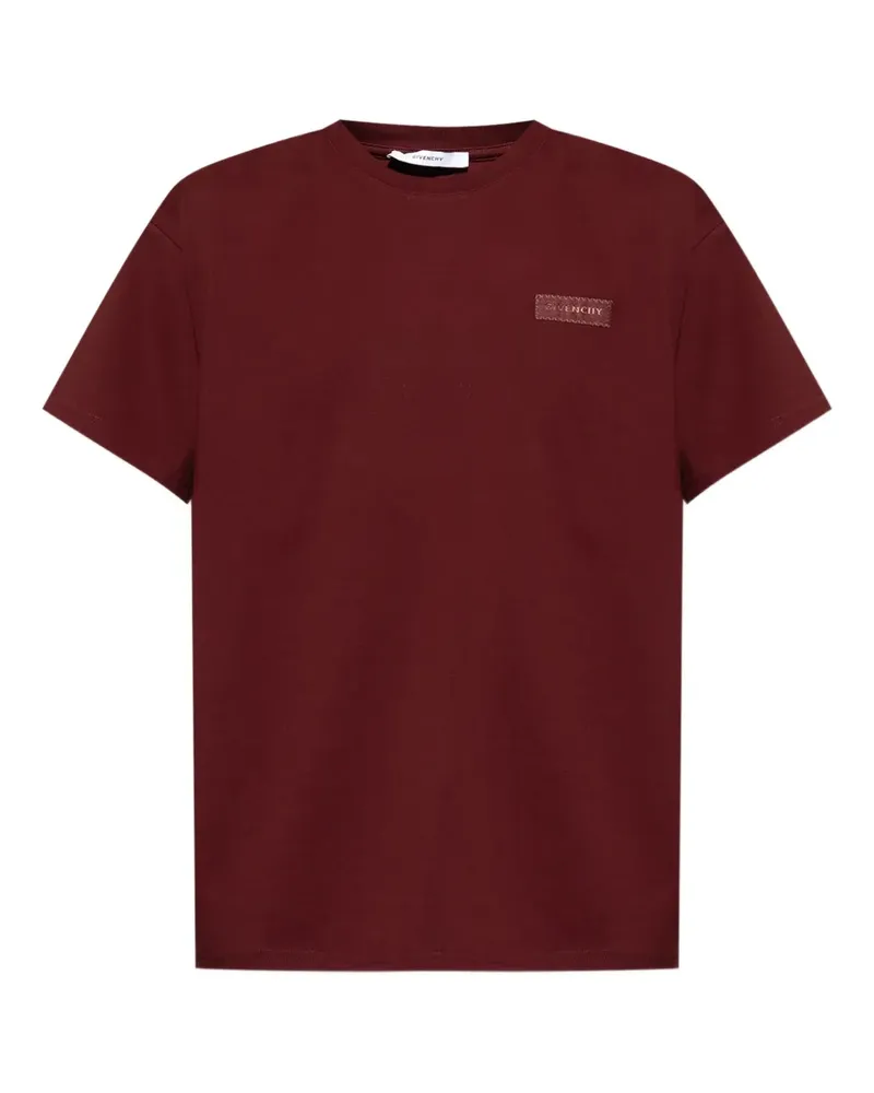 Givenchy T-Shirt mit Logo-Patch - Rot Rot