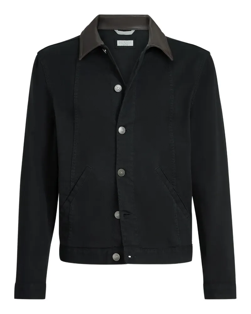 Brunello Cucinelli Stückgefärbte Jacke - Schwarz Schwarz