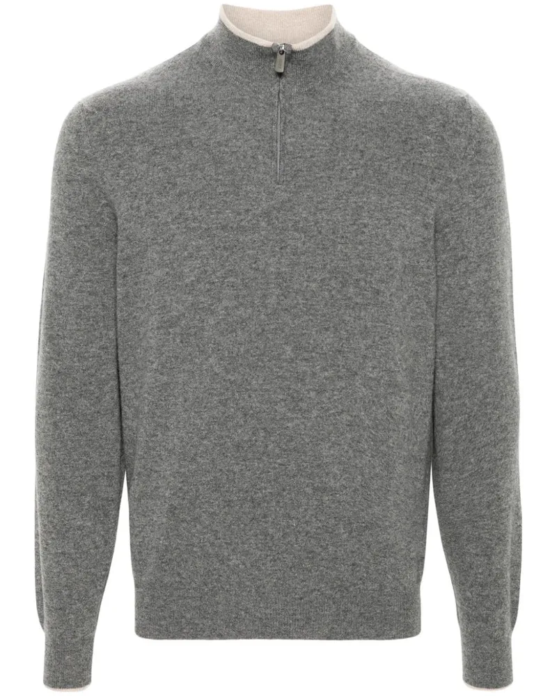 Fedeli Gerippter Pullover - Grau Grau
