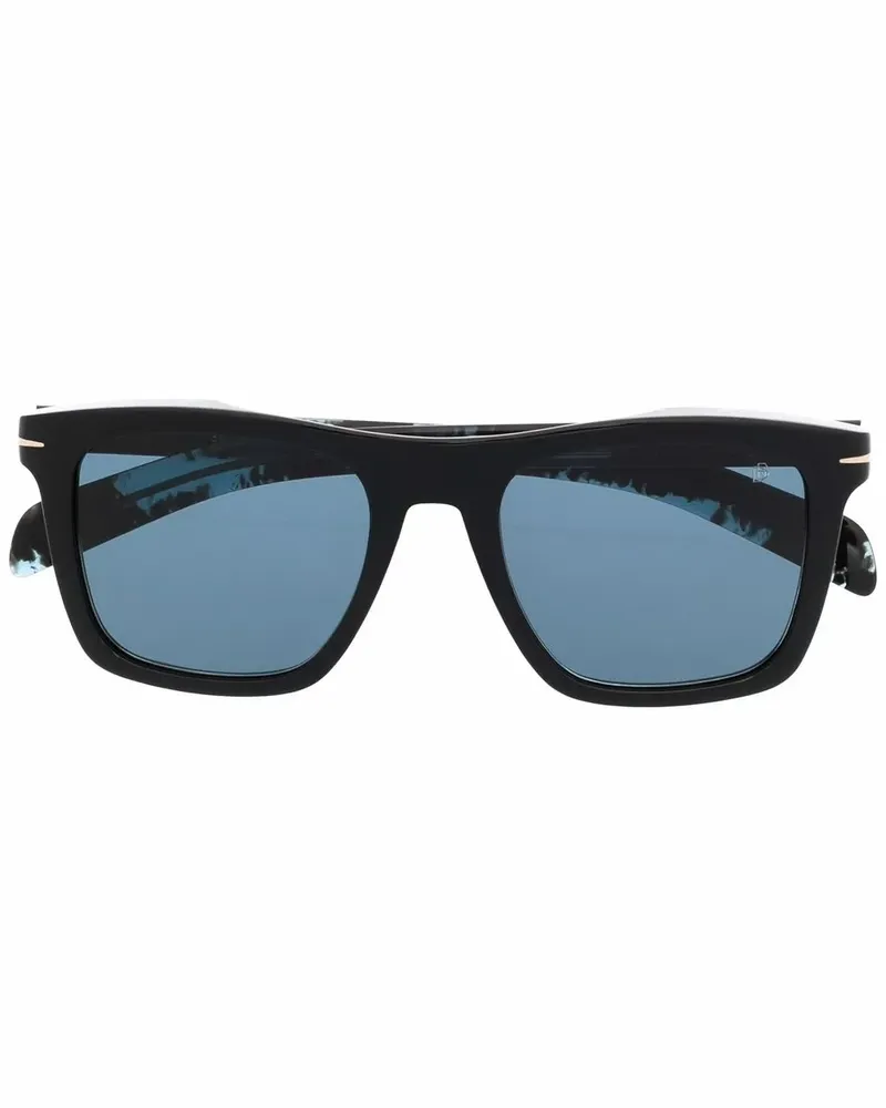 EYEWEAR by DAVID BECKHAM Eckige Sonnenbrille in Schildpattoptik - Schwarz Schwarz