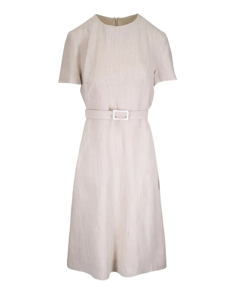 Kiton belted short-sleeve midi dress - Nude Nude