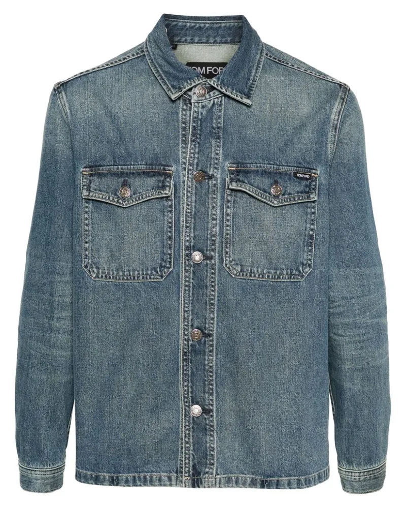 Tom Ford Geknöpfte Jeansjacke - Blau Blau