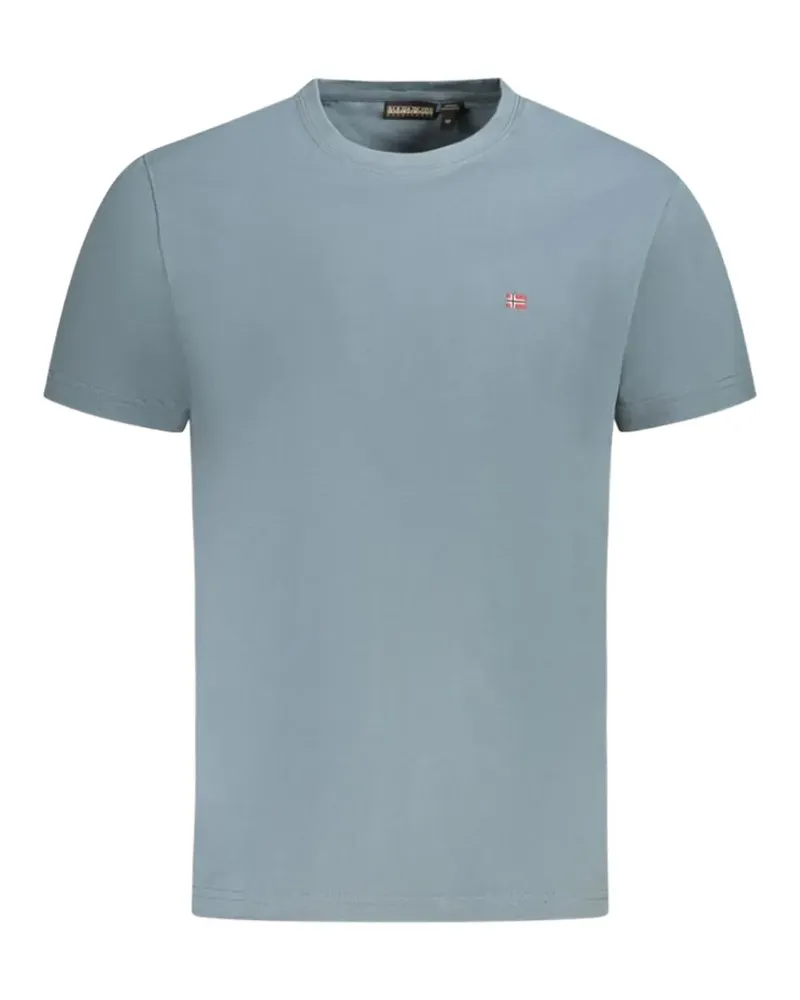 Napapijri logo-patch cotton T-shirt - Grau Grau