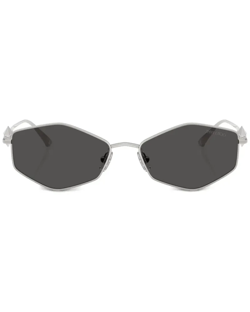 Jimmy Choo Sonnenbrille mit Logo-Gravur - Silber Silber