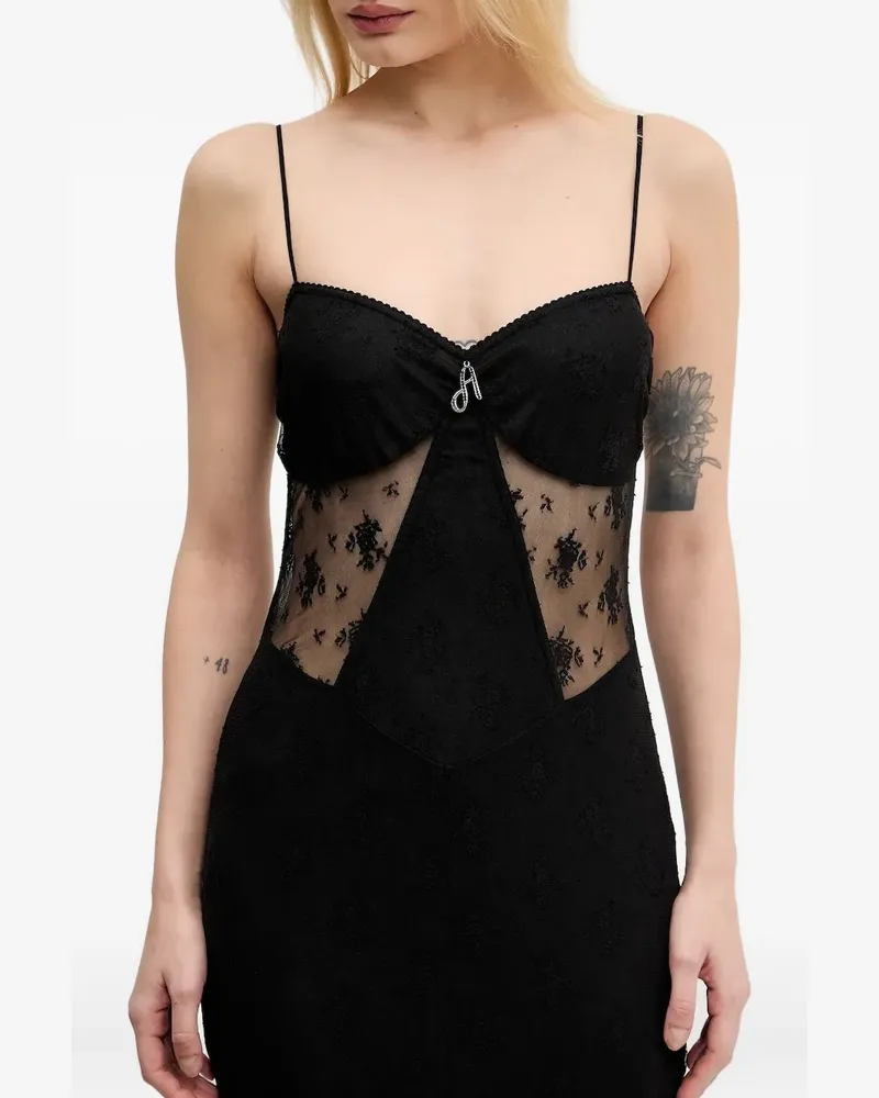Aniye By Maxikleid mit Spitzeneinsätzen - Schwarz Schwarz