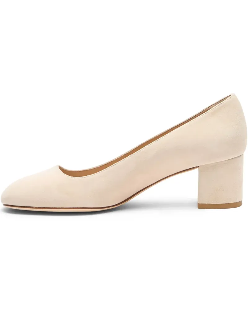 Stuart Weitzman Maeve Wildleder-Pumps mit Blockabsatz 50mm - Nude Nude