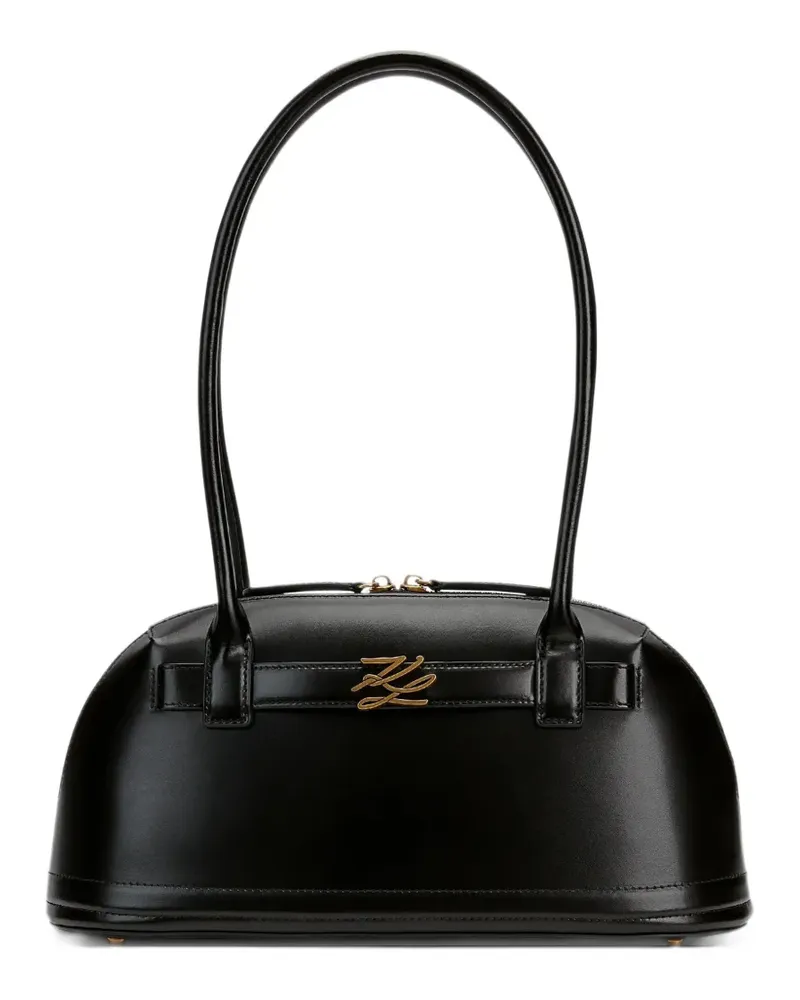 Karl Lagerfeld K/Autograph Bowlingtasche aus Leder - Schwarz Schwarz