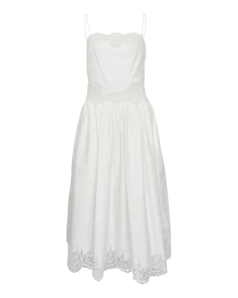Self-Portrait Midikleid mit Spitze - Weiß Weiß