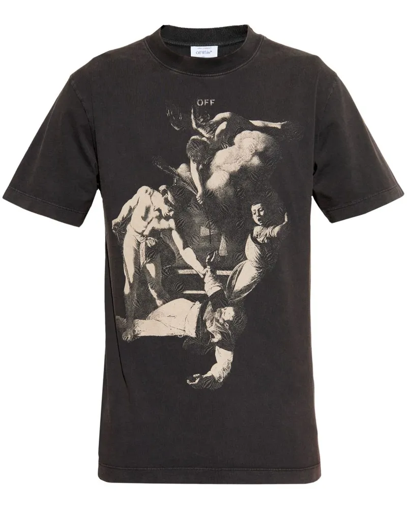 OFF-WHITE T-Shirt mit Print - Schwarz Schwarz