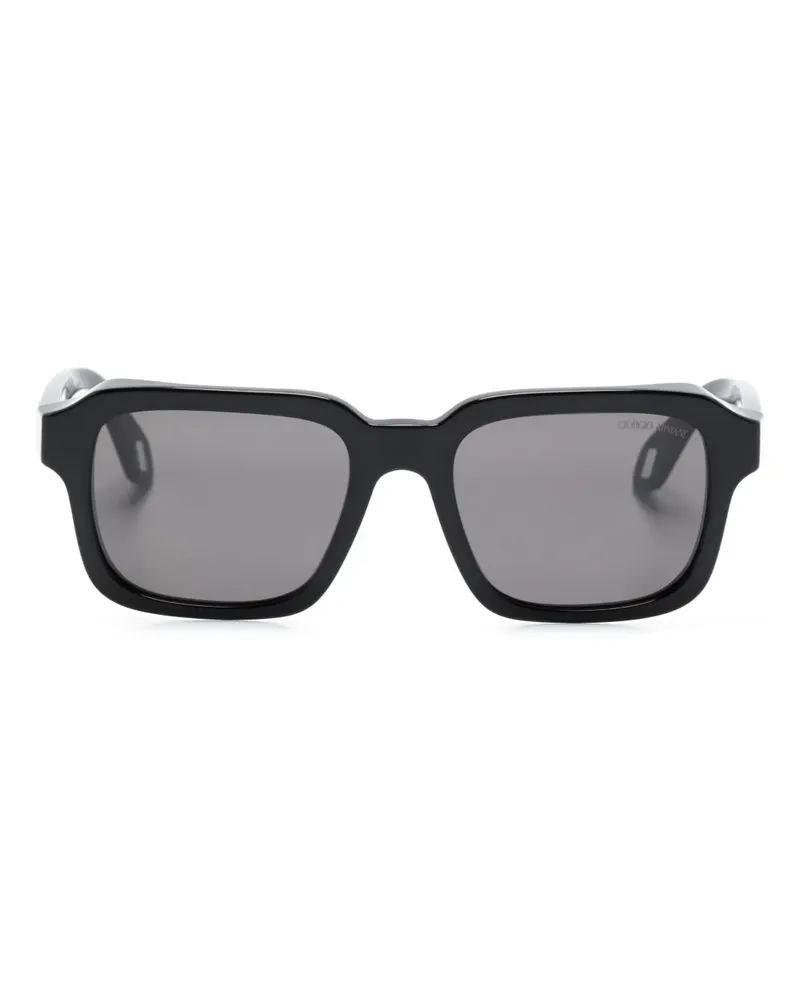 Giorgio Armani Sonnenbrille mit eckigem Gestell - Schwarz Schwarz