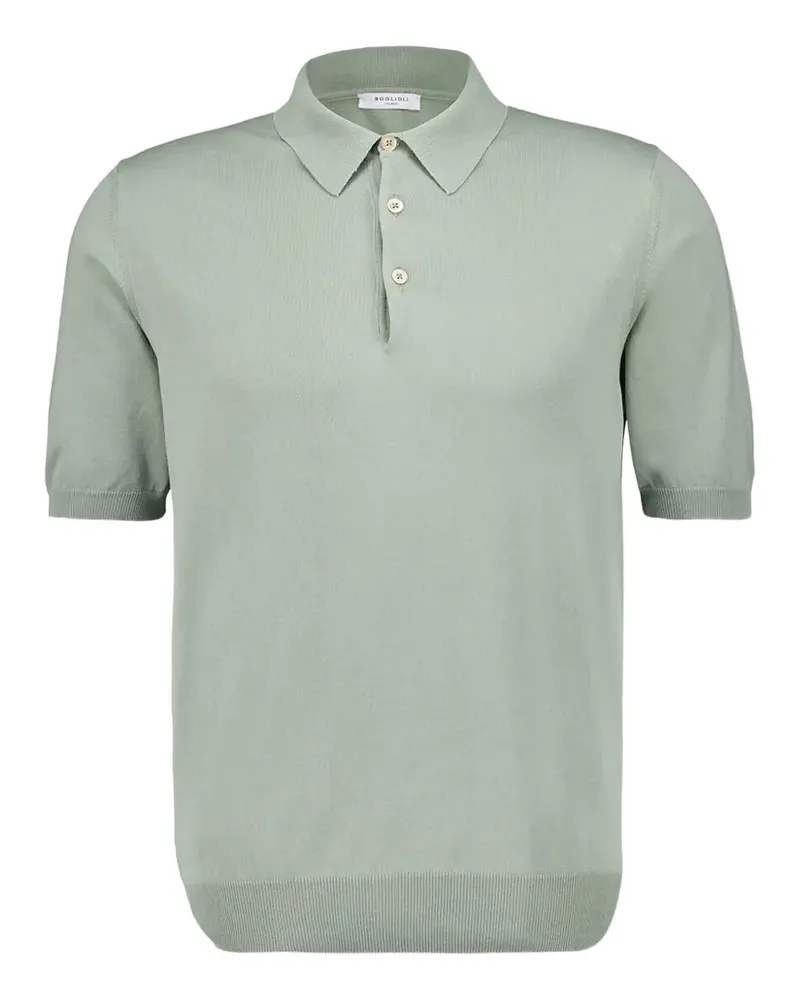 Boglioli Poloshirt mit geripptem Saum - Grün Grün