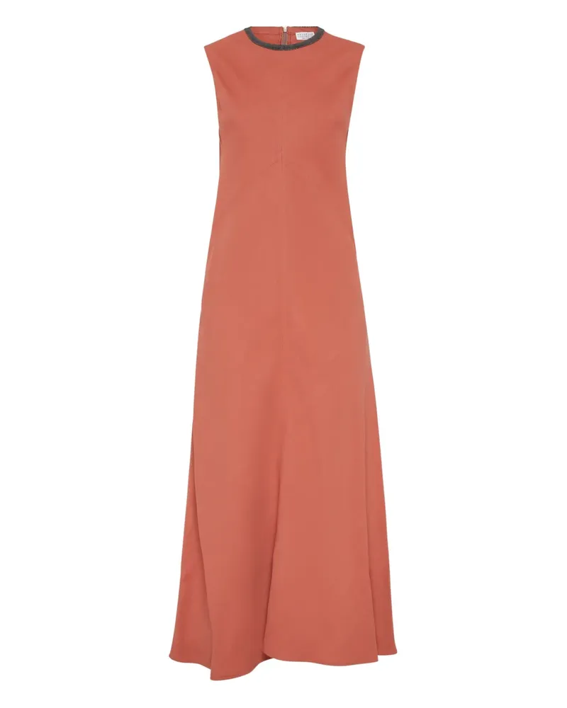 Brunello Cucinelli Monili Midikleid mit Kettendetail - Orange Orange