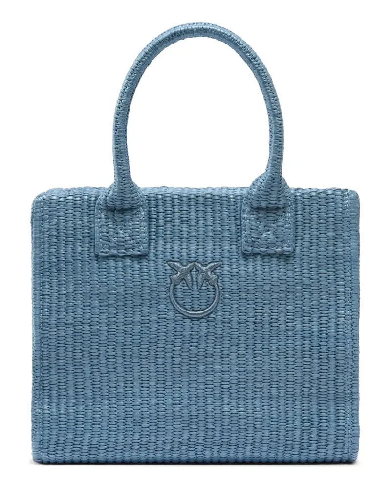 Pinko woven Love Birds tote bag - Blau Blau