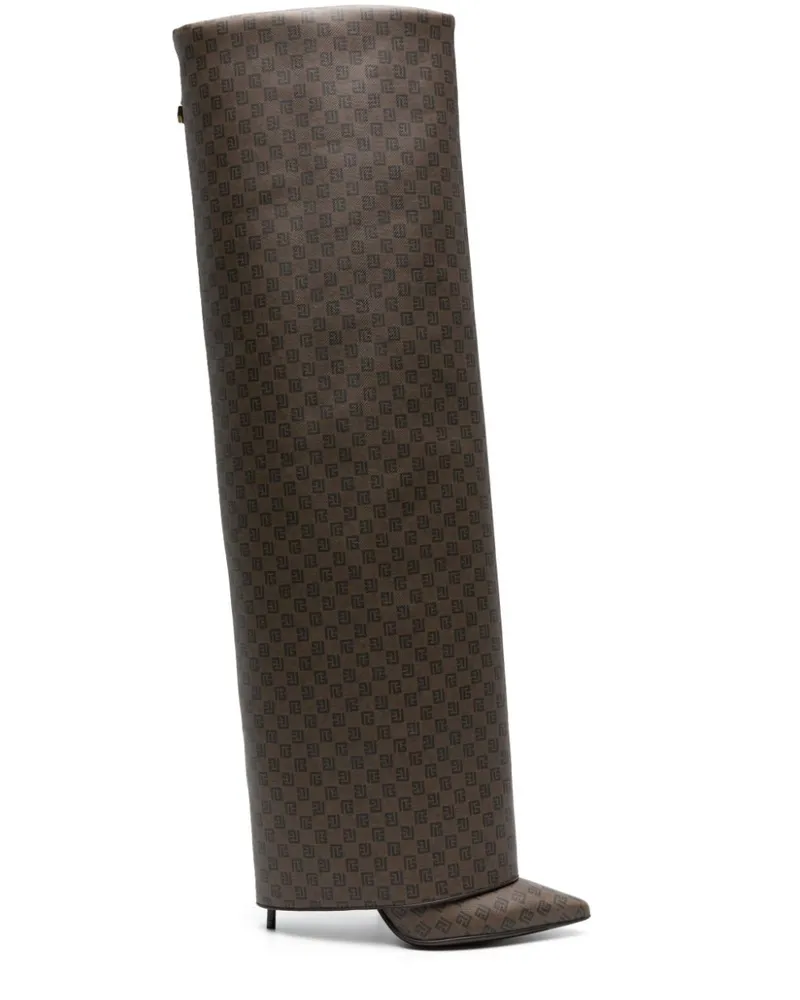 Balmain Ariel Stiefel mit Umschlag - Braun Braun