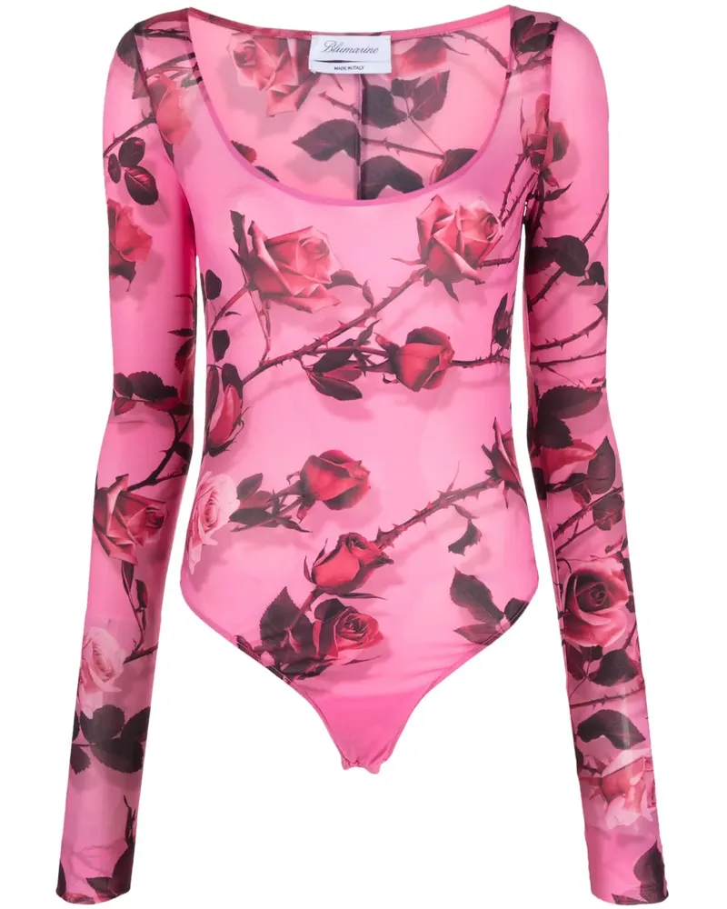 Blumarine Langärmeliger Body - Rosa Rosa