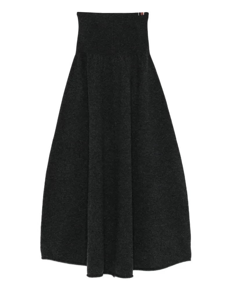 extreme cashmere Midirock mit hohem Bund - Grau Grau
