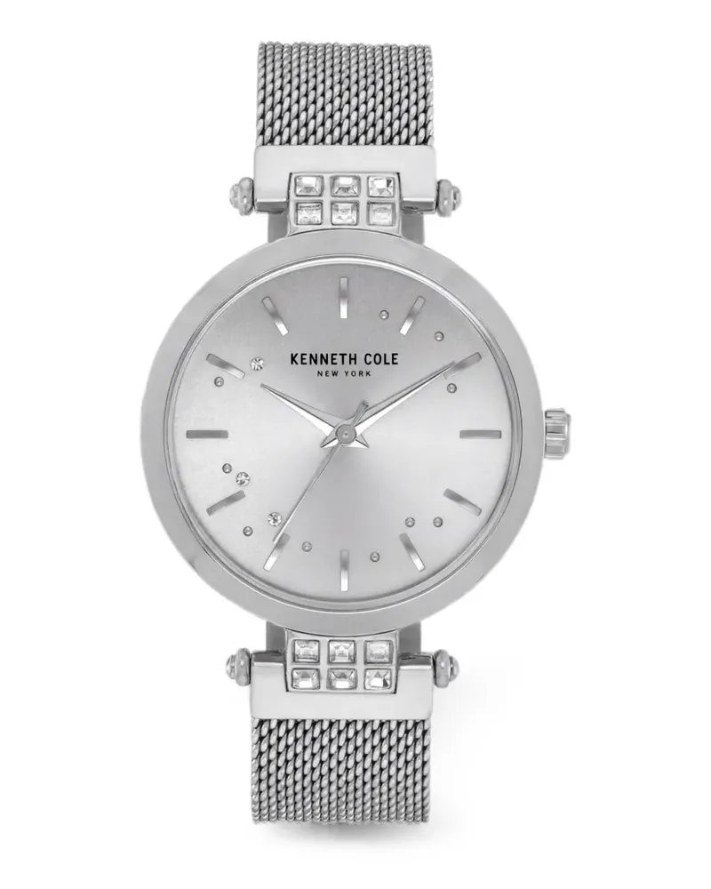 Kenneth Cole Mesh-Armband mit Kristallverzierung 34mm - Silber Silber