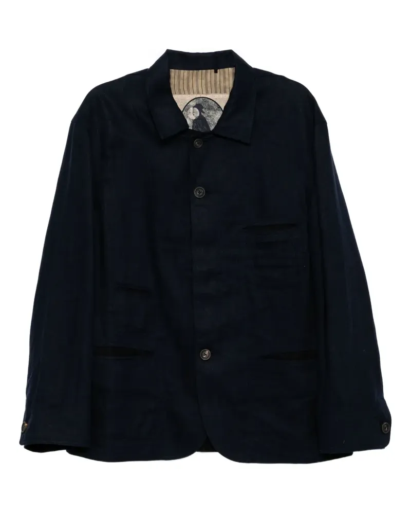 Ziggy Chen Jacke aus Leinen - Blau Blau
