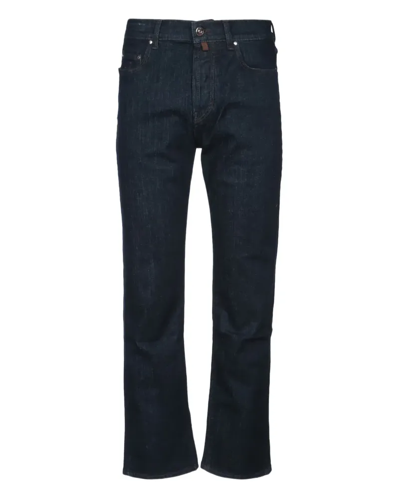 Jacob Cohën logo-patch jeans - Blau Blau