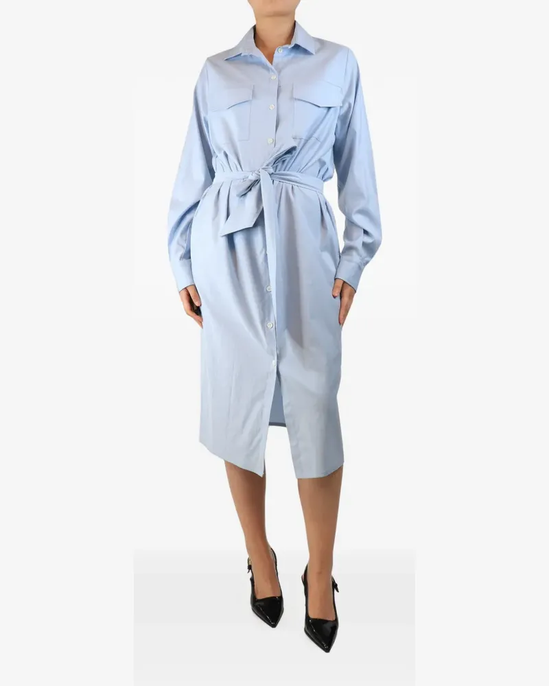 Eleventy belted shirt midi dress - Blau Blau