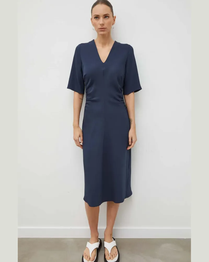 Samsøe & Samsøe Samailey Midikleid mit V-Ausschnitt - Blau Blau
