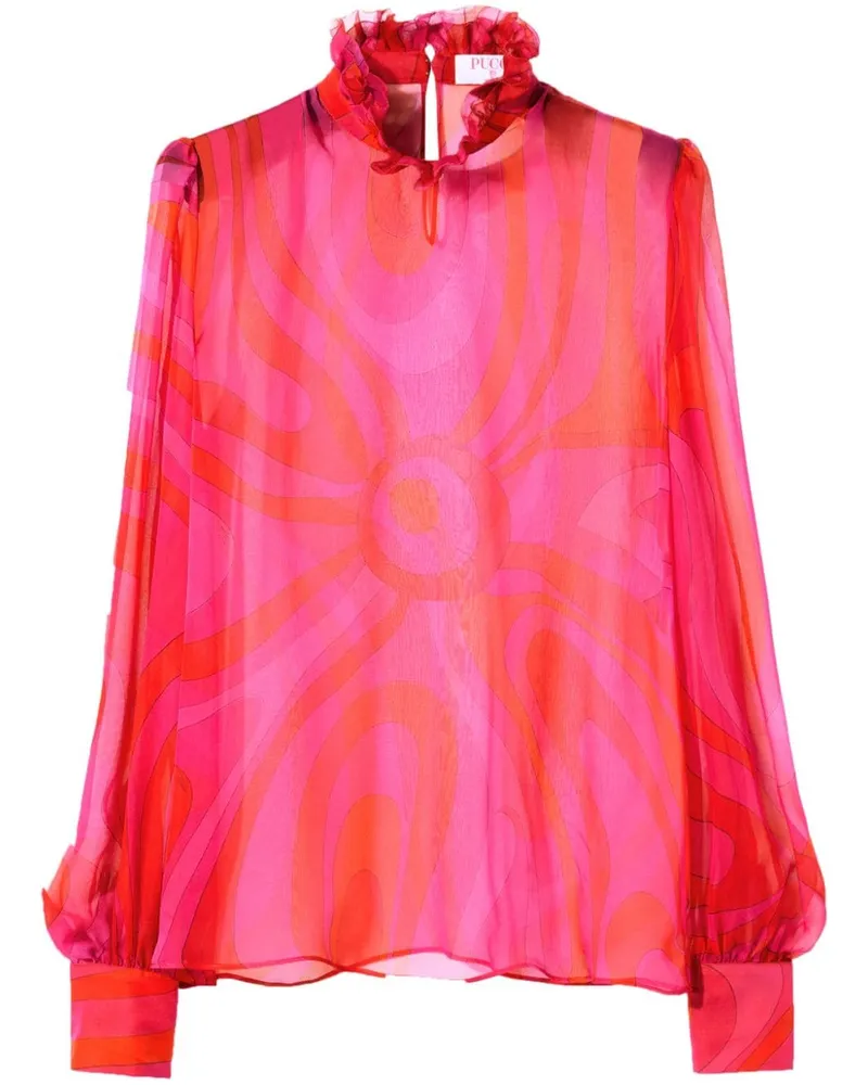 Emilio Pucci Bluse aus Seidenchiffon - Rosa Rosa