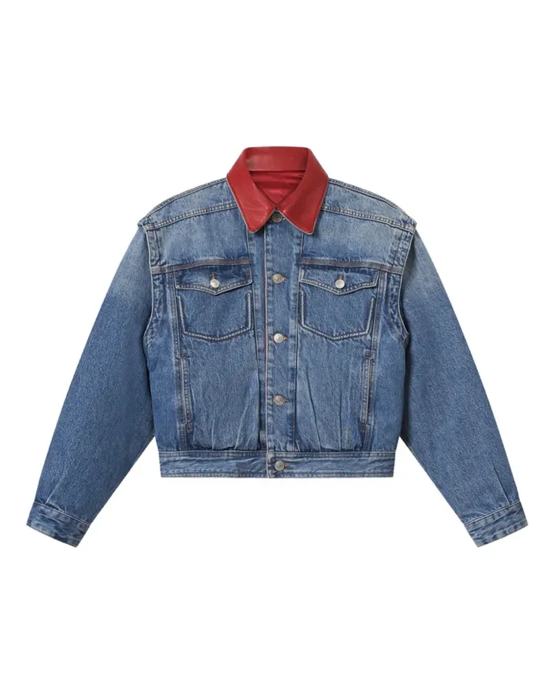 Isabel Marant Devyn denim jacket with leather collar - Blau Blau