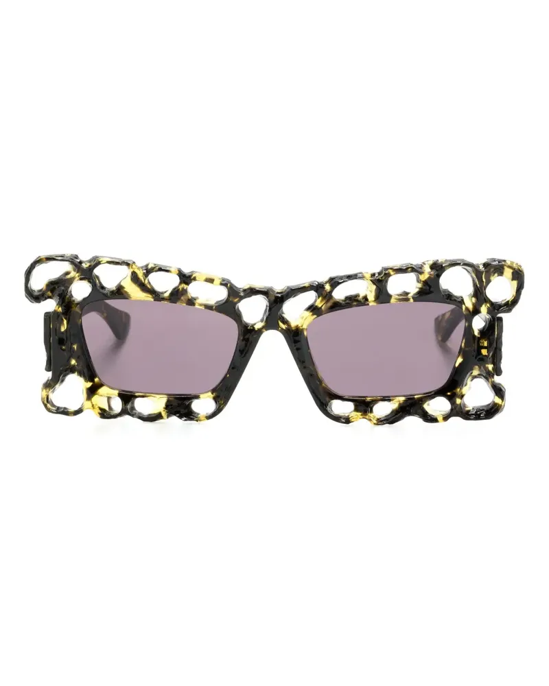 KUBORAUM R2 Hypercore Sonnenbrille mit eckigem Gestell - Schwarz Schwarz
