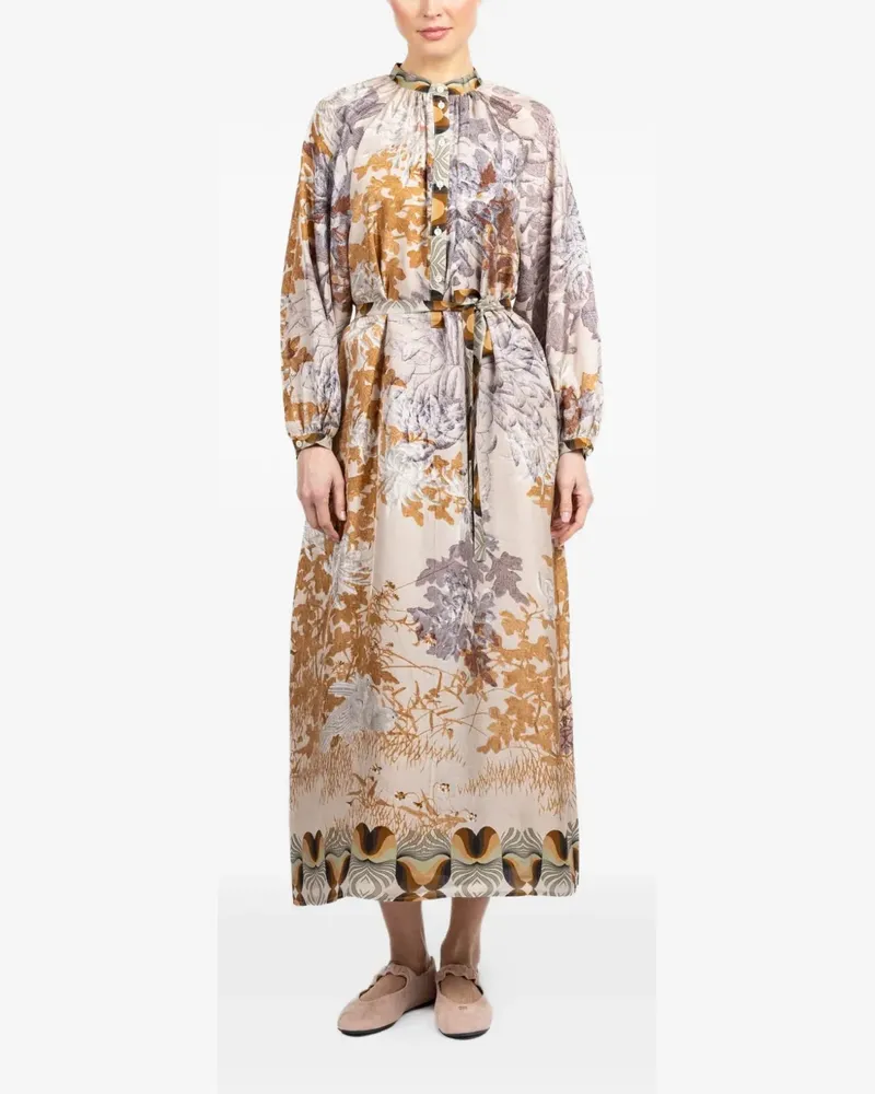 Pierre-Louis Mascia Aloe Kleid mit Blumen-Print - Nude Nude