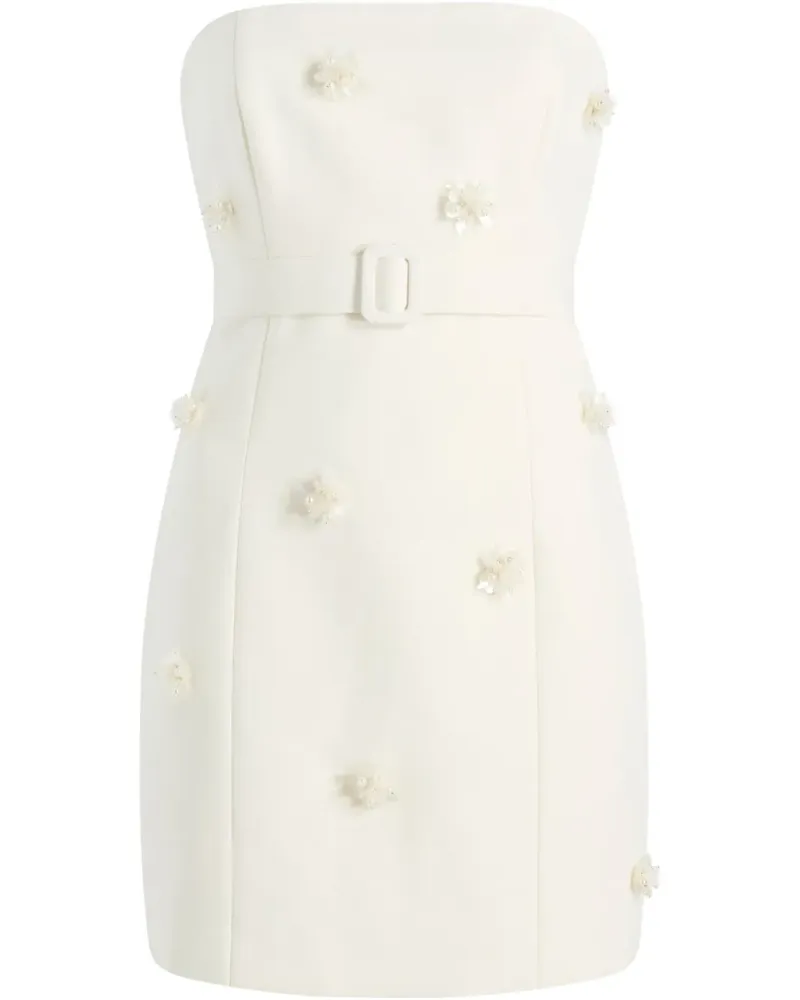 Cinq à Sept Schulterfreies Minikleid mit Blumenverzierung - Nude Nude