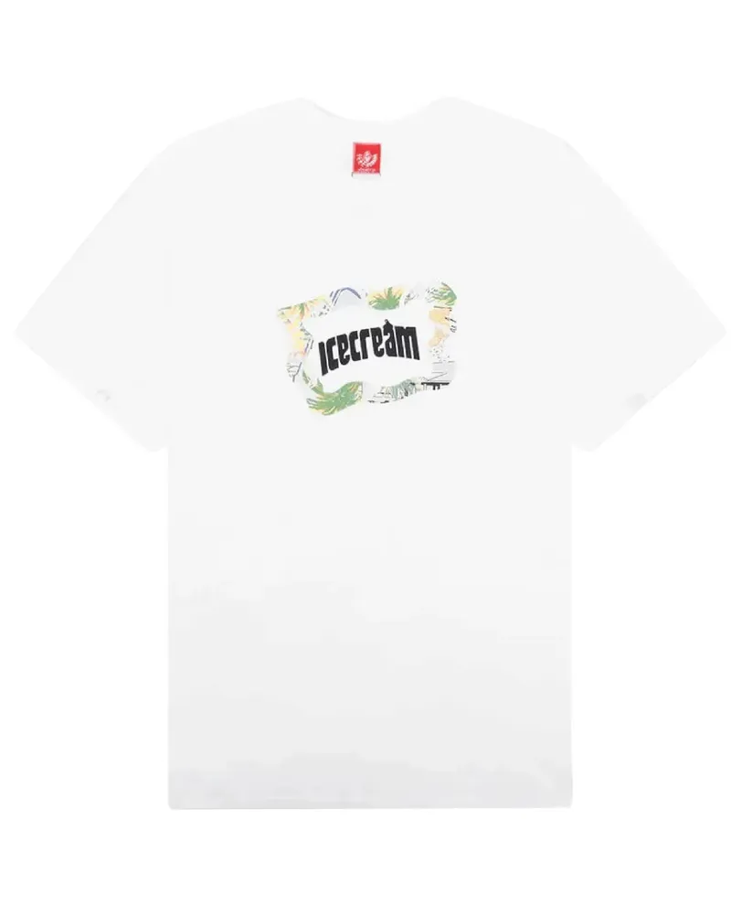 ICECREAM Kurzärmeliges Flag T-Shirt - Weiß Weiß