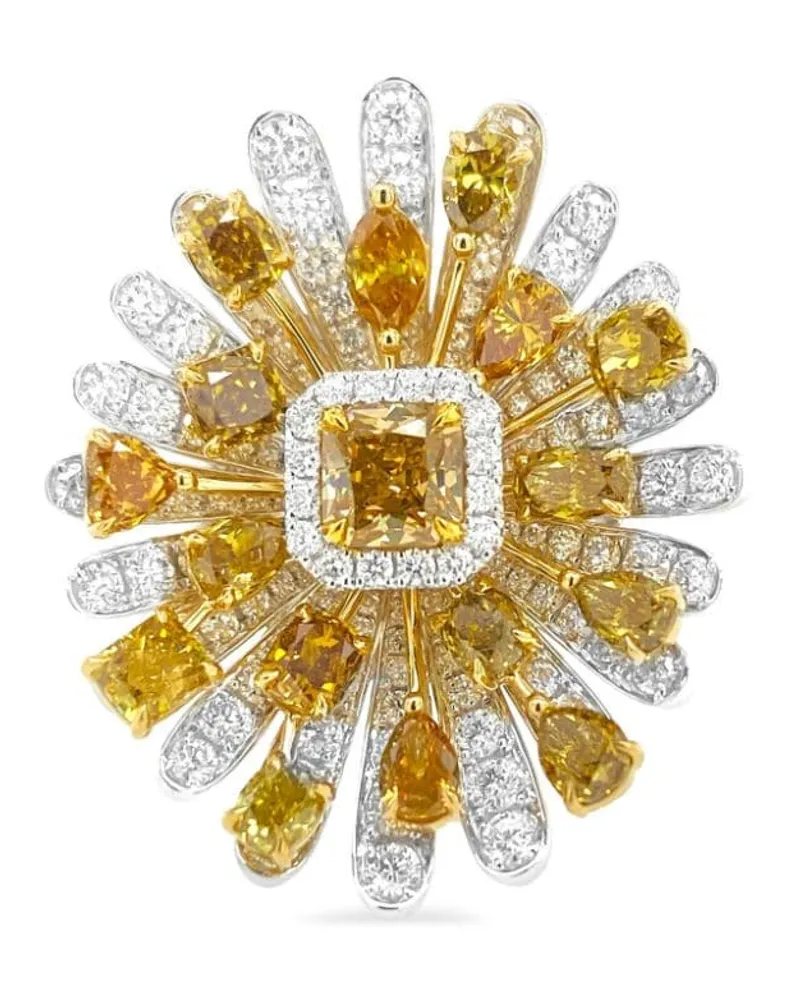 HYT Jewelry 18kt Weißgoldring mit Diamanten - Gelb Gelb