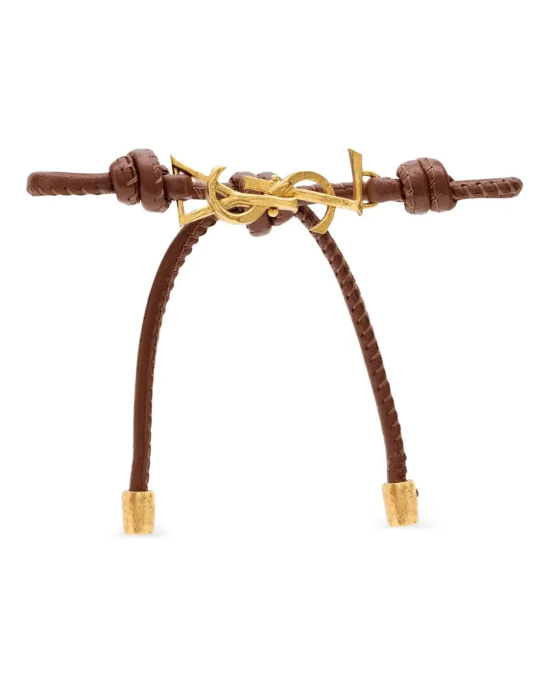 Saint Laurent Cassandre Lederarmband - Braun Braun