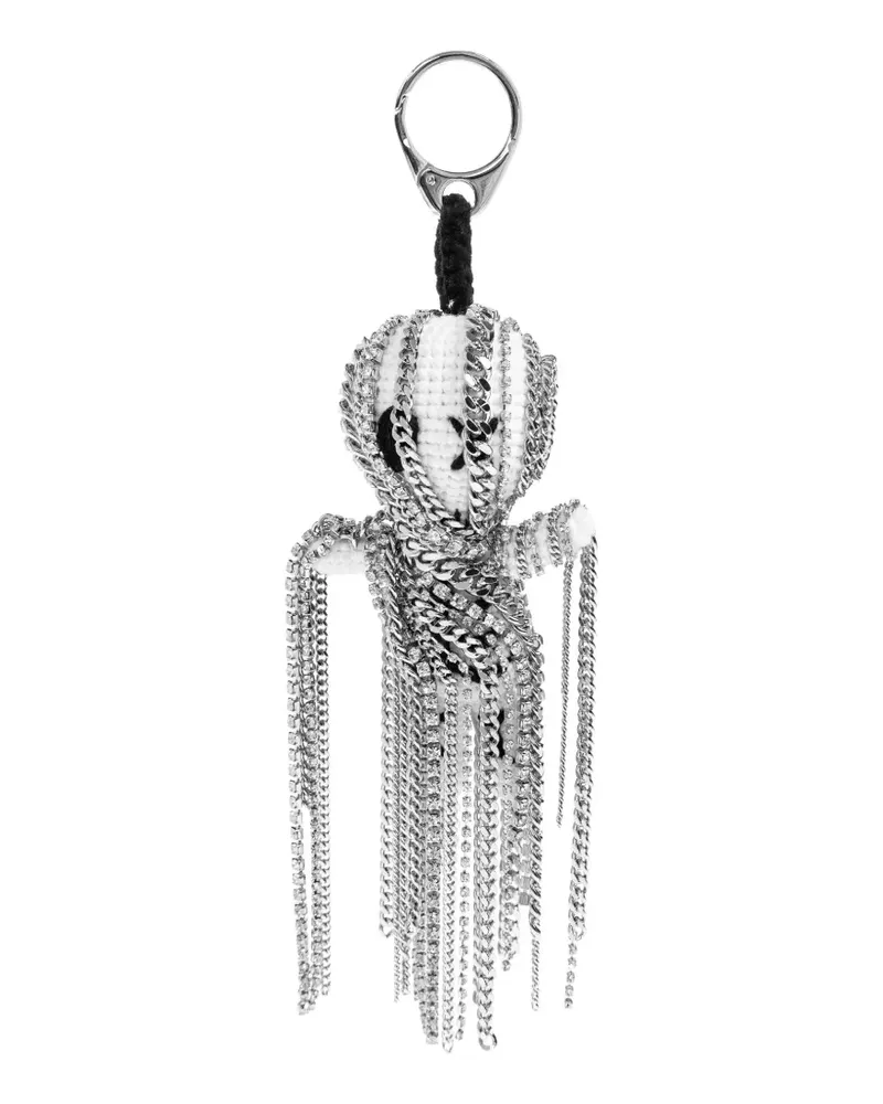 Alexander McQueen chain-embellished keyring - Weiß Weiß