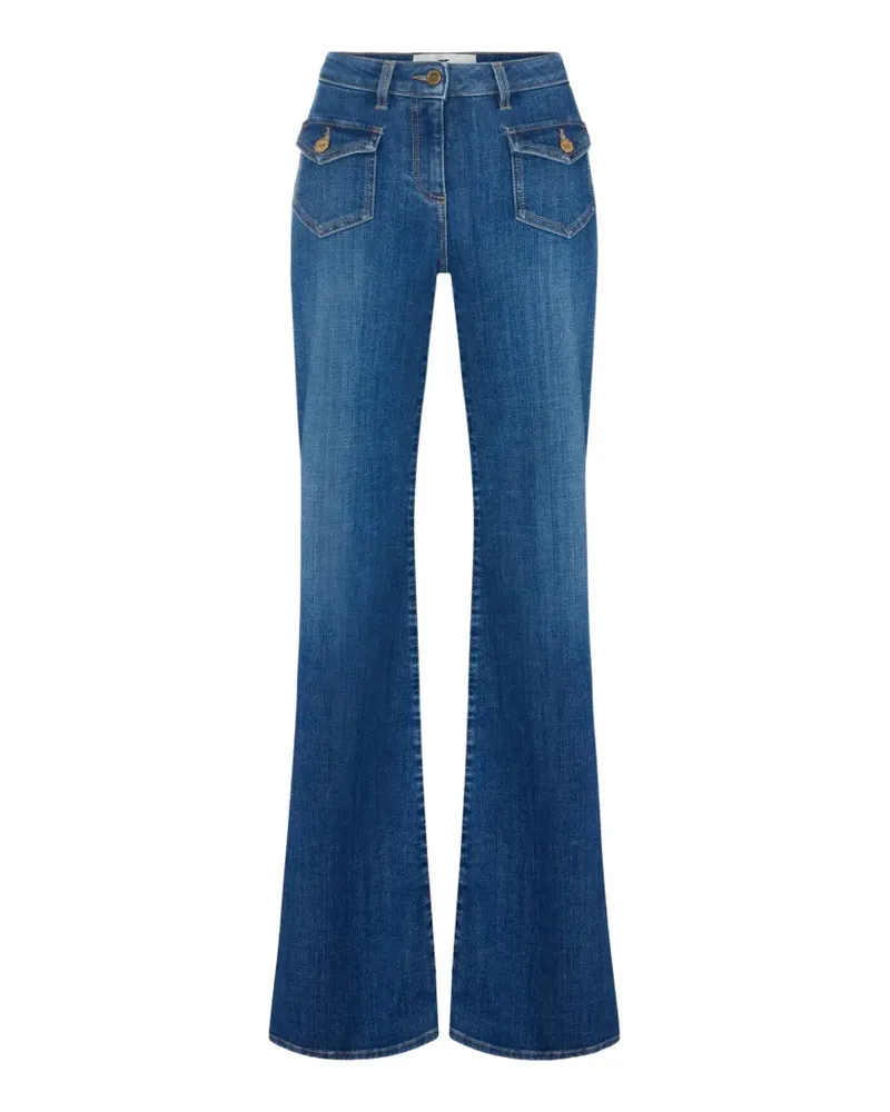 Elisabetta Franchi Jeans mit Glockenboden und kleinen Taschen - Blau Blau